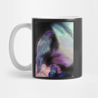 BLUE LILAC PARROT DECO POSTER COCKATOO ART TROPICAL DESIGN PRINT Mug